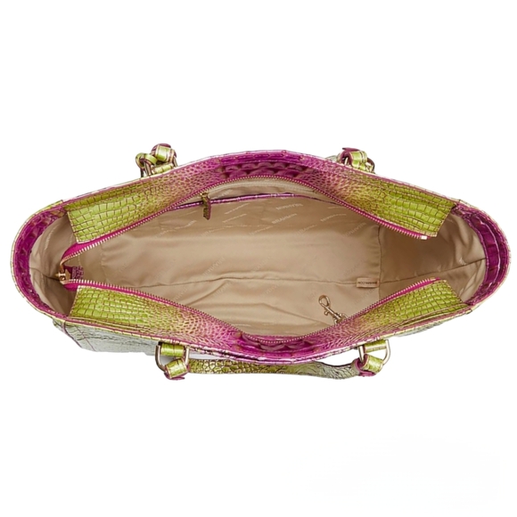 Brahmin Ashlee Limeade Ombre Melbourne Genuine Leather Tote - Picture 6 of 10